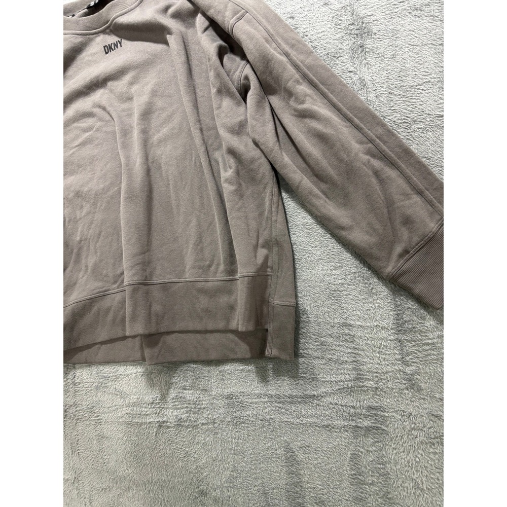 DKNY XXL Taupe Brown Womens Sweatshirt Pullover Casual Athleisure Cozy - Picture 8 of 10